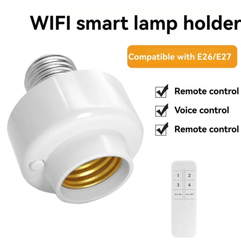 【플래시 딜!】Wifi Smart E26 E27 배선이 필요 없는 램프 홀더 앱 원격 제어 타이머 지원 Alexa/Google 홈 및 기타 음성 제어