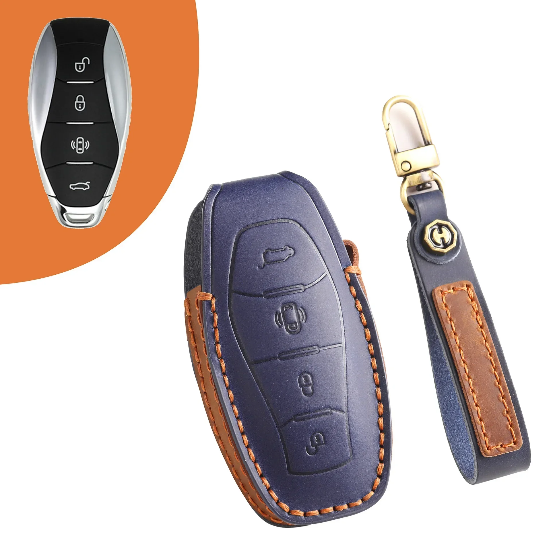 For FAW Hong Qi H5 2021 2022 2023 New Hongqi H5 4-key protective case Leather high-grade car key cover