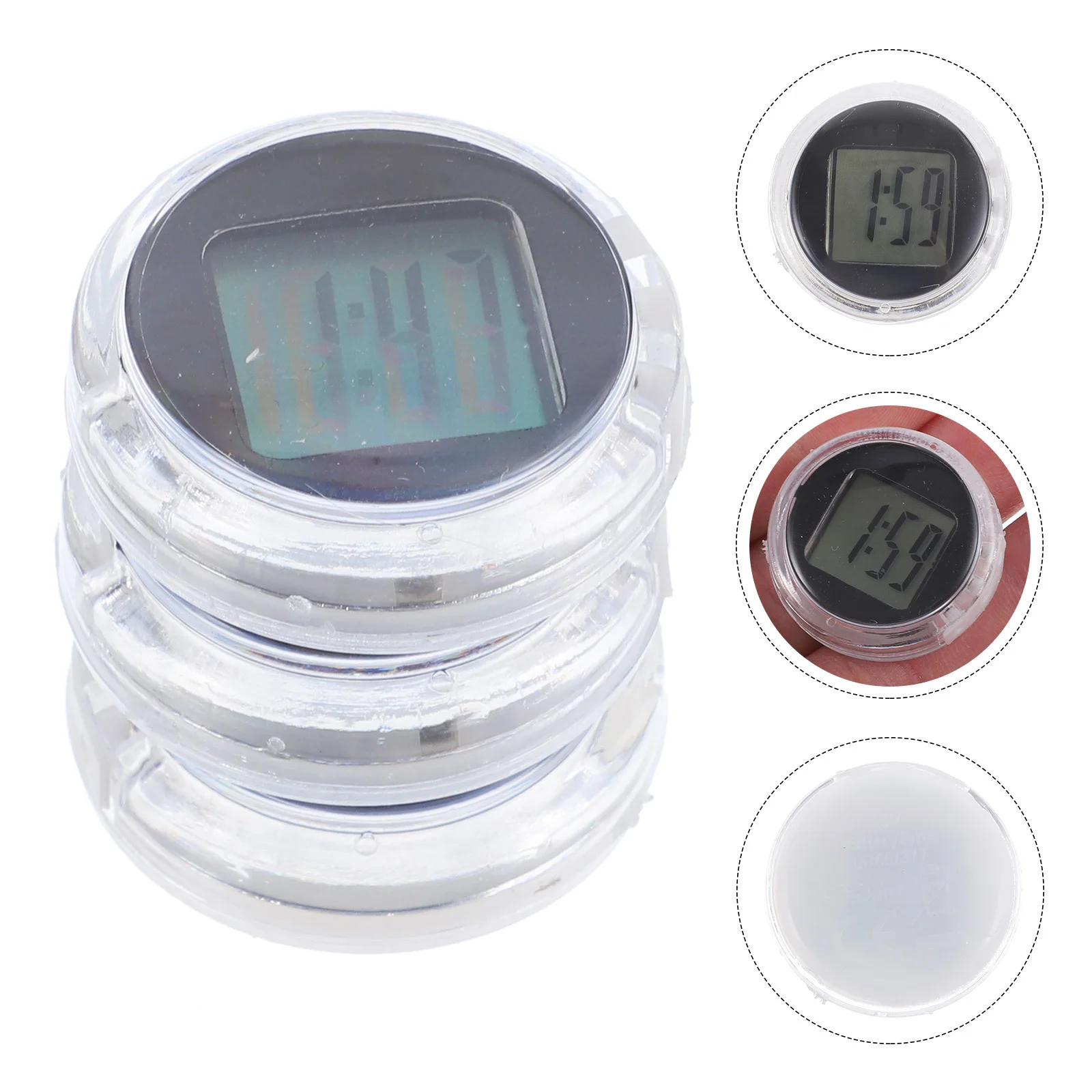 

3pcs Waterproof Mini Motorcycle Stick On For Suv Auto Mini Clock Electronic Clock Car Interior Parts