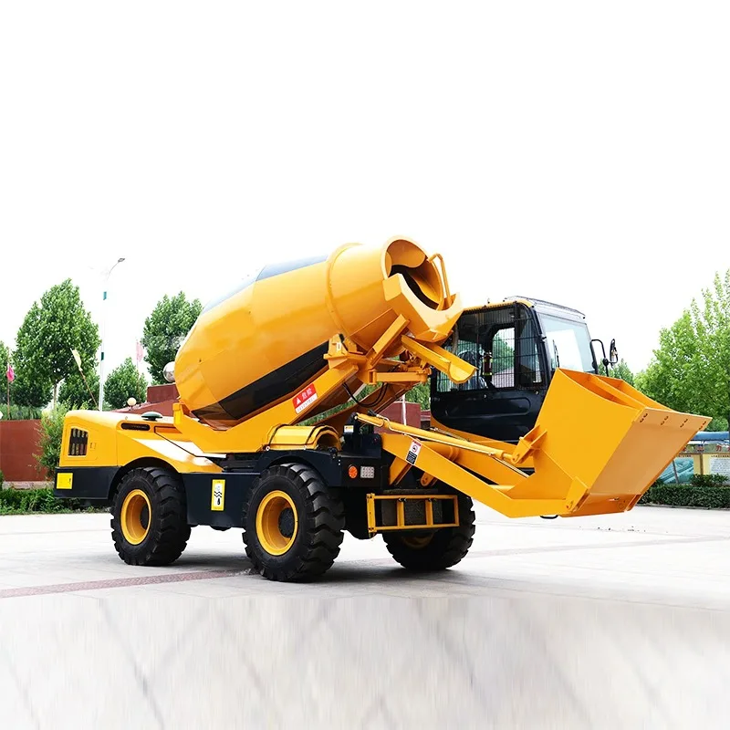 Moving Self Loading Concrete Mixing Cump Diesel Mobile Self-Loading Concrete Mixer with Pump High Quality and CE