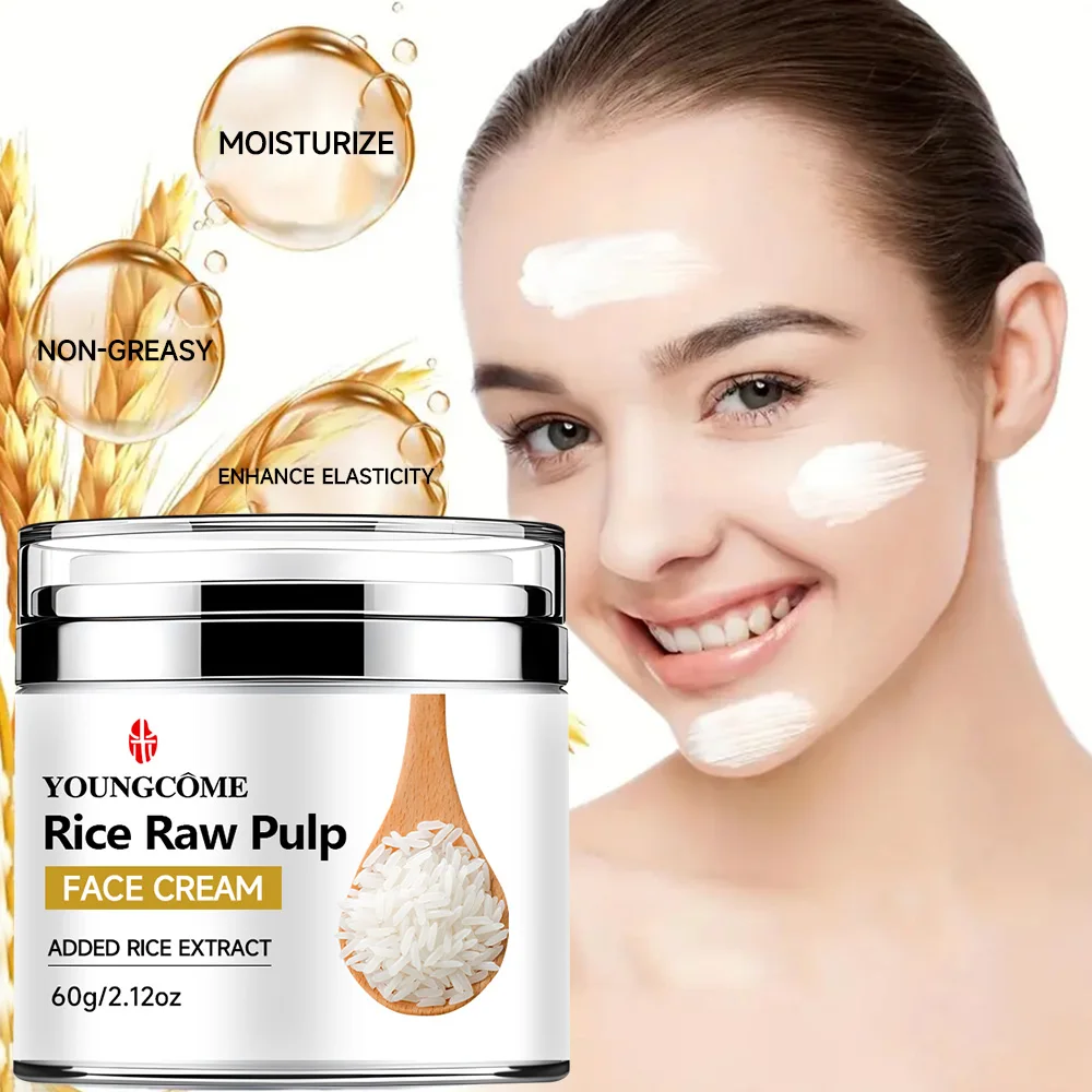 Rice Pulp Cream Hydrating and Nourishing Moisturizer Soothes,Anti Aging Remove Wrinkles Firming Pores Removing Acne Whitening