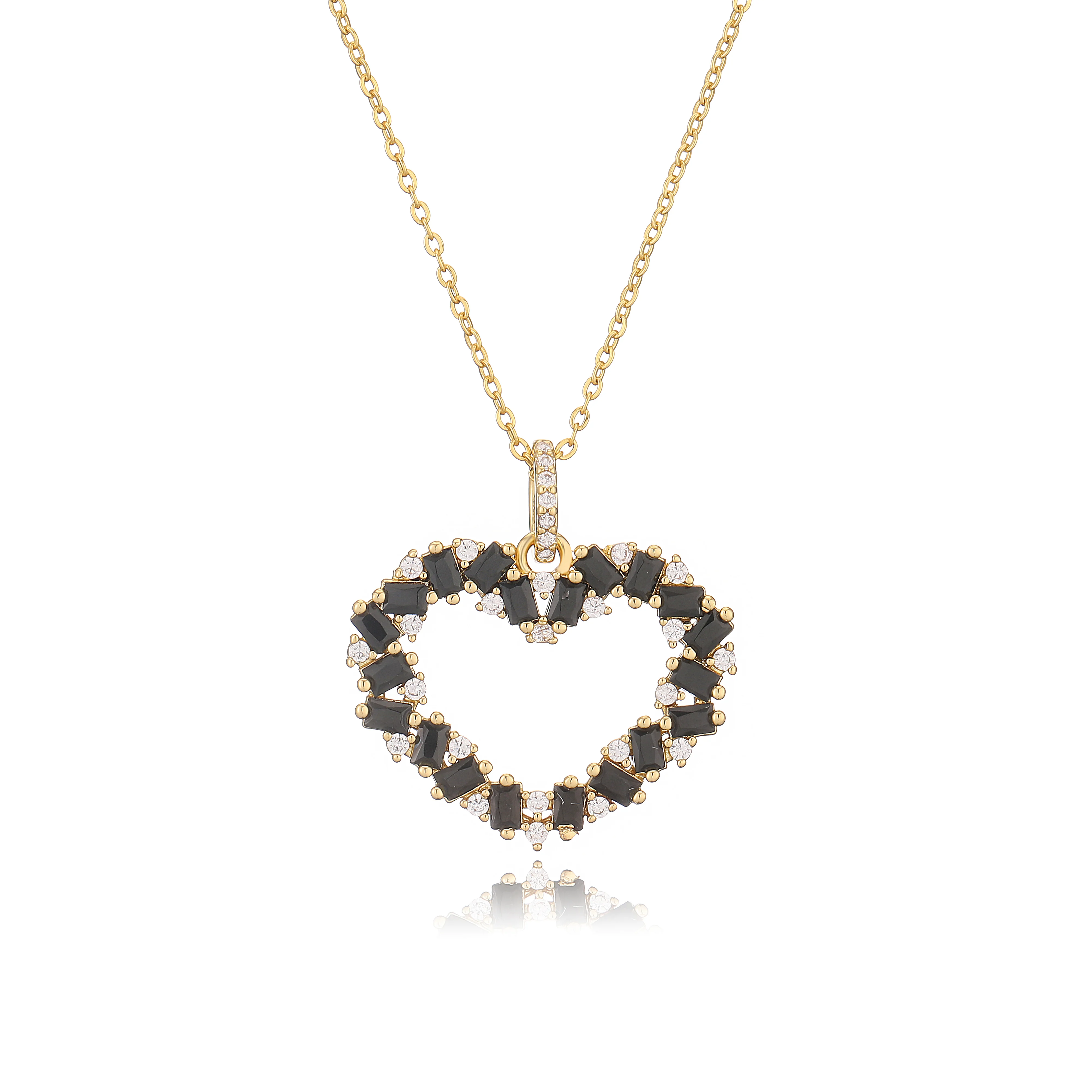 HECHENG,Crystal Heart Planet Pendant Necklace  for Women Zircon Aesthetic Charm Clavicle Chain Party Lady Jewelry Gifts