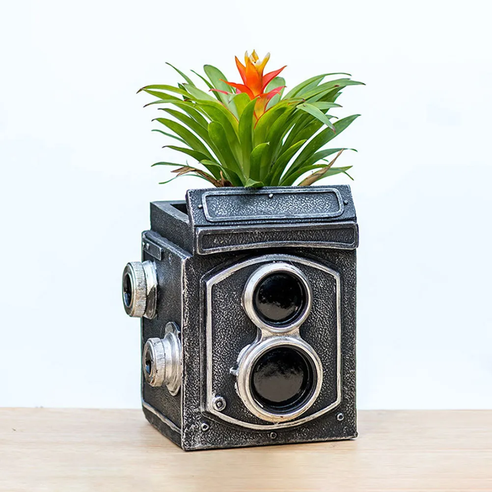 

Декоративный горшок для суккулентов в виде камеры, из смолы, для дома, сада, рабочего стола, балкона, винтажный ретро-контейнер для растений