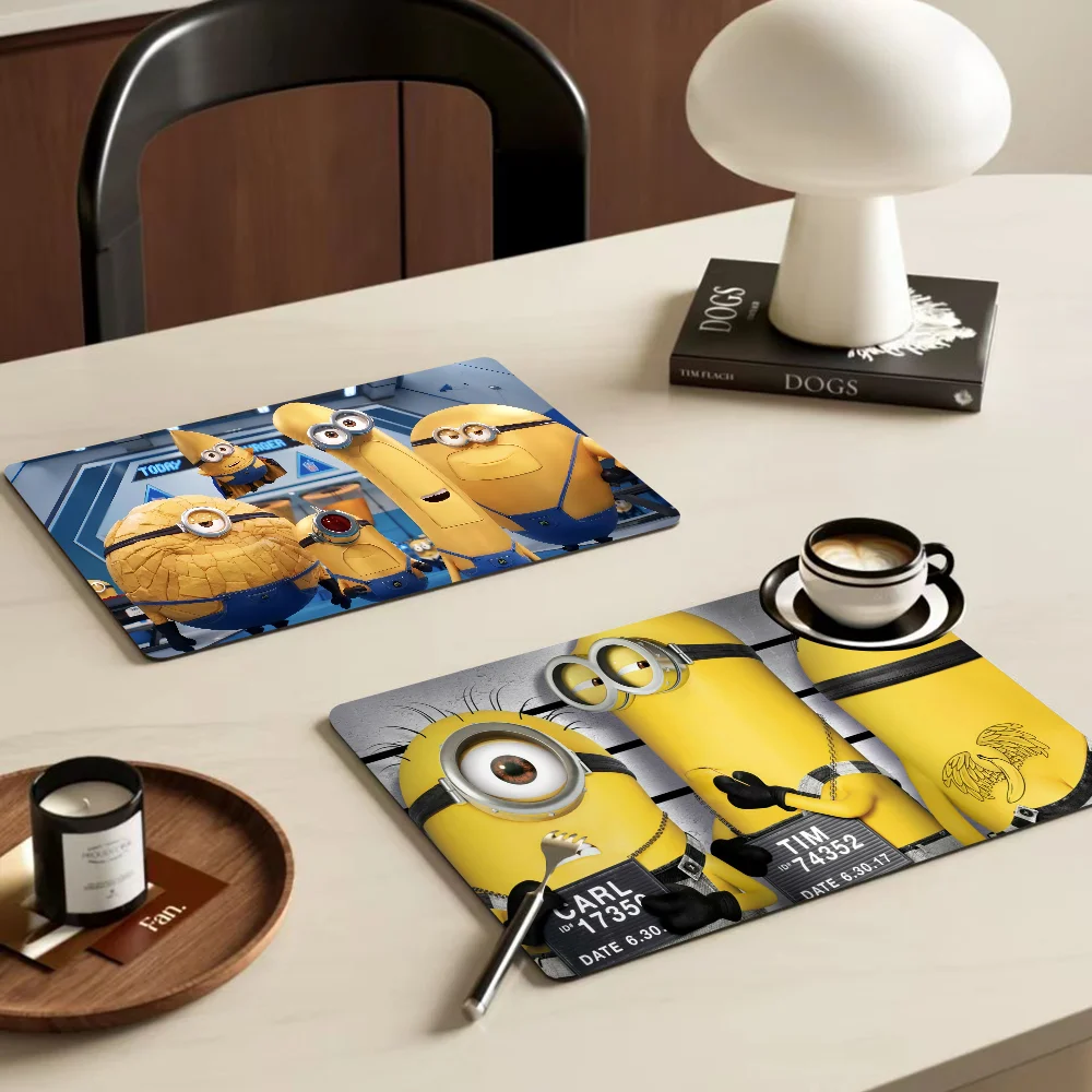 Classic Movie Minions Table Drain Pad Tabletop Absorbent Draining Mat Tableware Mats Placemats for Table Decor