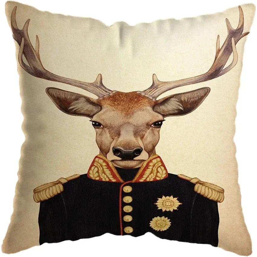 

Painting cat and dog animals turn into human form funny pillowcase car decoration cushion cover home sofa bed pillowcase