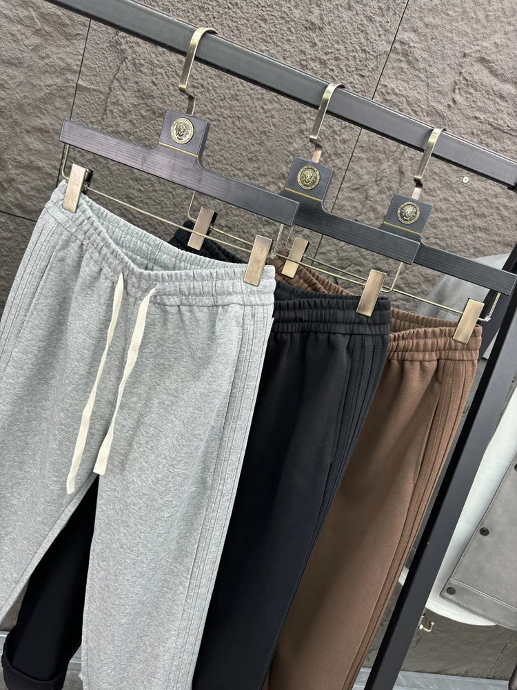 Svip Sli واسعة الساق مستقيم قطع السراويل الخريف الشتاء Faion مريحة ثي الدافئة عارضة الرجال Sweatpants #2
