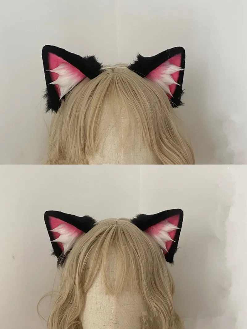 Custom Made Cos Animal Oor Props King of Glory Cosplay Vos Oor Kat Oor Haar Hoepel Hoofddeksels voor Anime Lolita Cosplay Kostuum Prop