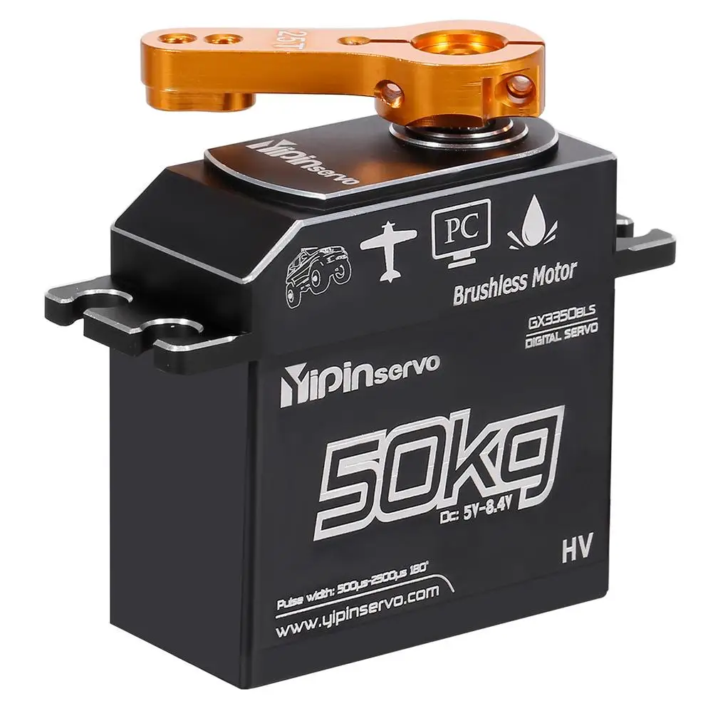 Gx3350bls 50kg brushless servo do motor ip67 à prova dip67 água direção servo 180 corpo de metal completo aço inoxidável engrenagem rc servo digital