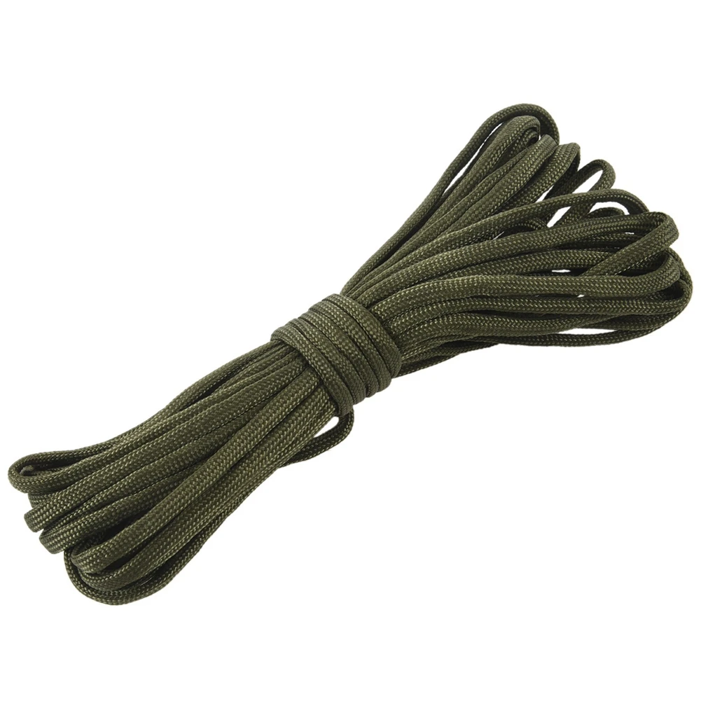 AT53 2X 7 Rope Paracord Parachute Rope Resistant Camping Survival Color: Army Green Length: 8M