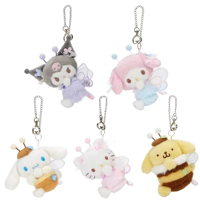 

12cm/4.72in Anime Plush Keychains Kuromi Melody Cinnamoroll Peripherals Cute Pendant Decorative Doll Ornaments Toy Birthday Gift