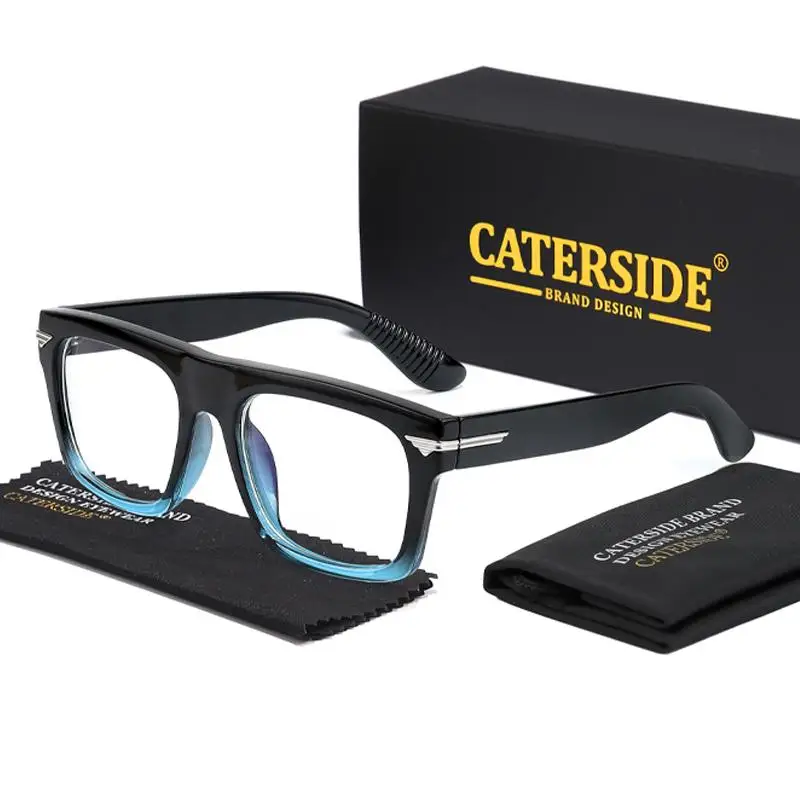 CATERSIDE Männer Anti Blaues Licht Gläser für Platz TR90 Rahmen Ultraleicht Retro Plain Gläser Trendy Myopie Computer Brillen Rahmen – Detail 6