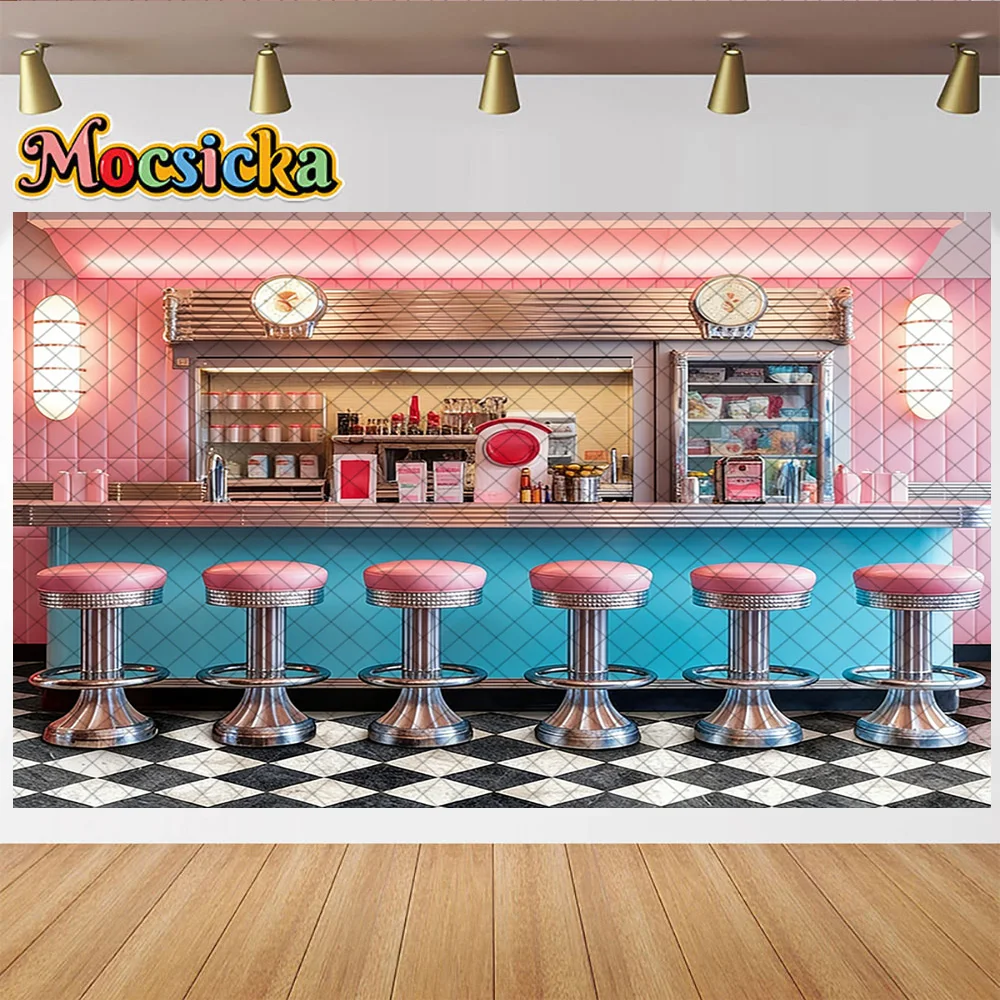 Mocsicka Photography Backdrop Pink Chair Beer Bar Decoration Boys Girls Birthday Party Reunion Background For Photographs