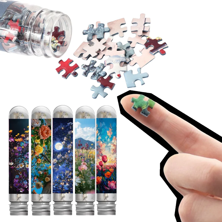 5 パック 大人用ミニ試験管パズル ジグソー 花 教育ゲーム ハロウィン 感謝祭 クリスマス 新年 記念日ギフト