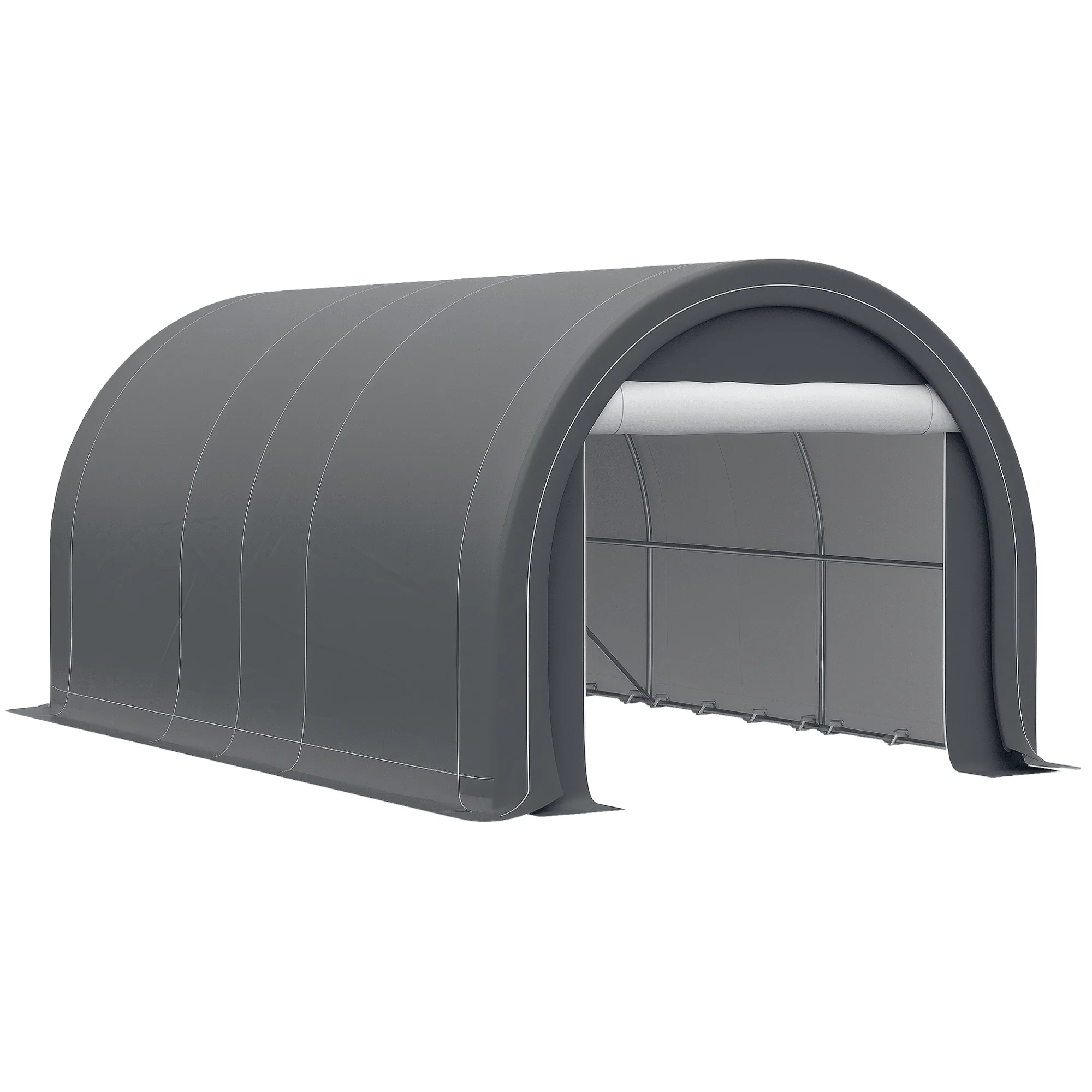 

Outsunny 16' x 10' Carport, Heavy Duty Portable Garage / Storage Tent with Large Zippered Door, Anti-UV PE Canopy Cover for Car