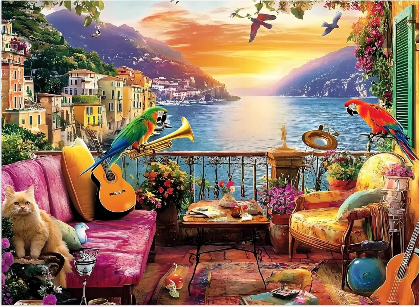 

Parrot 120/300/500/1000 Pieces Sea Jigsaw Puzzles for Adults Home Decor Games Family Puzzles Educational Toys Birthday Gifts