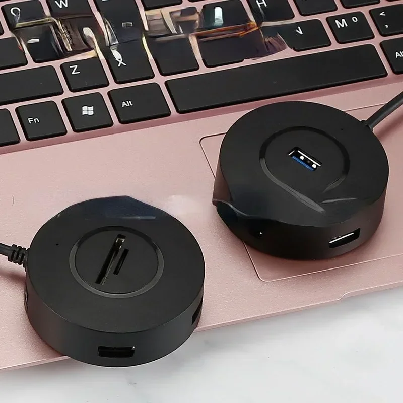 4 portas mini adaptador divisor USB 3.0 2.0 múltiplo expansor de hub USB de velocidade para PC