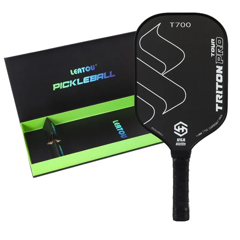 1pc T700 Pickleball Paddle Carbon Fiber Frosted Rough Silent Color Box Set Coach Game Pickleball Tournament-Use