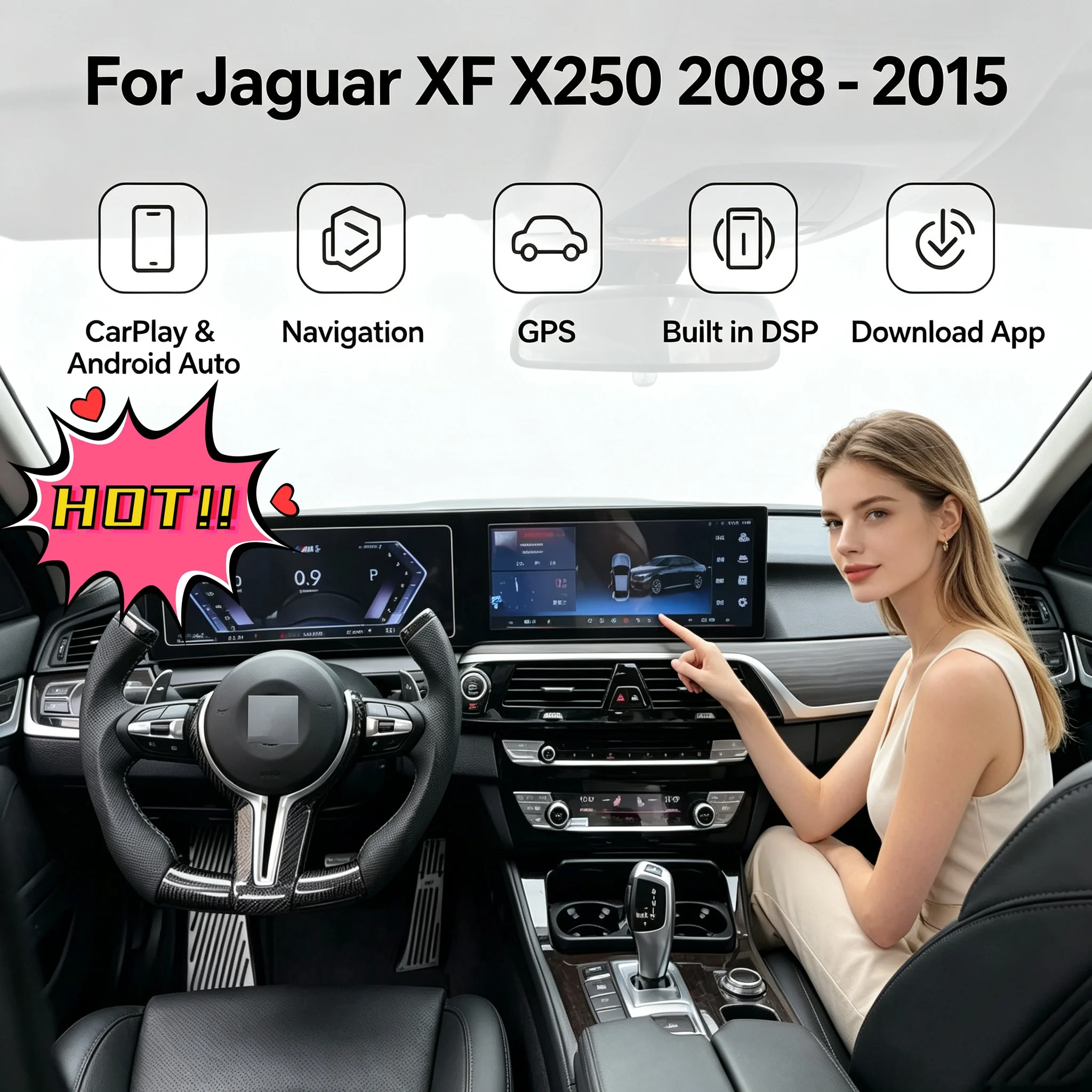 R25 Inch Dual Screen Odometer Carplay Android 15 For BMW 5 Series F10 F11 F18 2009-2017 Car Multimedia Player Car GPS Navigation