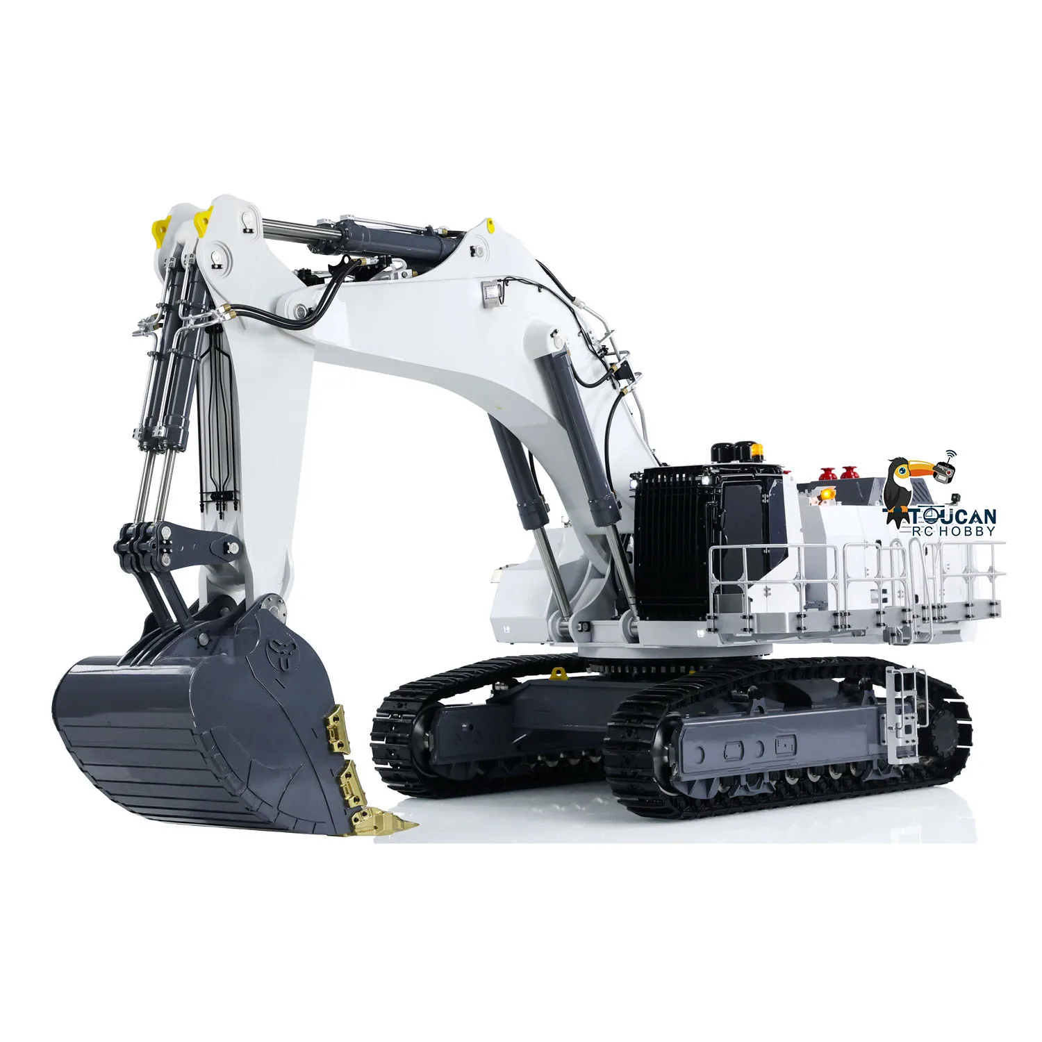 New Arrival 1/14 Lesu Rc Hydraulic Metal Excavator Double Pump 9150 Front Rear Bucket Heavy Toucan Digger For Toy Model