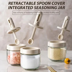 Retractable seasoning box glass kitchen seasoning jar MSG sealed seasoning jar household salt jar seasoning bottle