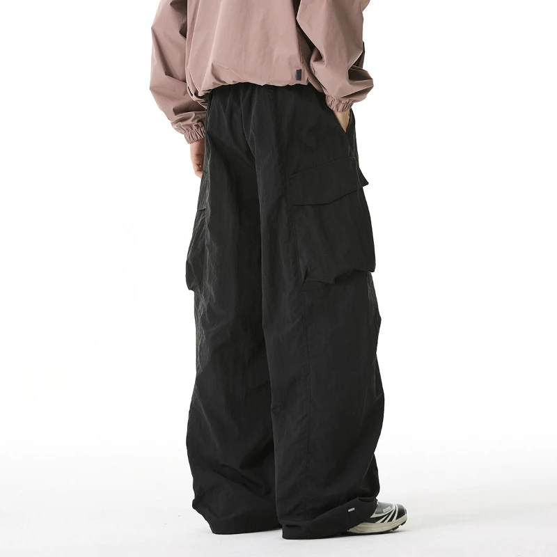 Męskie spodnie cargo outdoorowe, wodoodporne, z kieszeniami na noże, jesienne, luźny krój, styl spadochroniarza, streetwear, proste nogawki, długie spodnie.