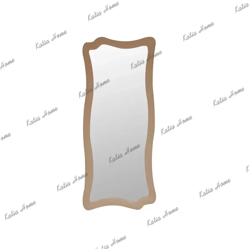 French Art Retro Home Living Room Irregular Wooden Frame Full-Length Mirror Customized Size Wall-Mounted High-Definition Mirror