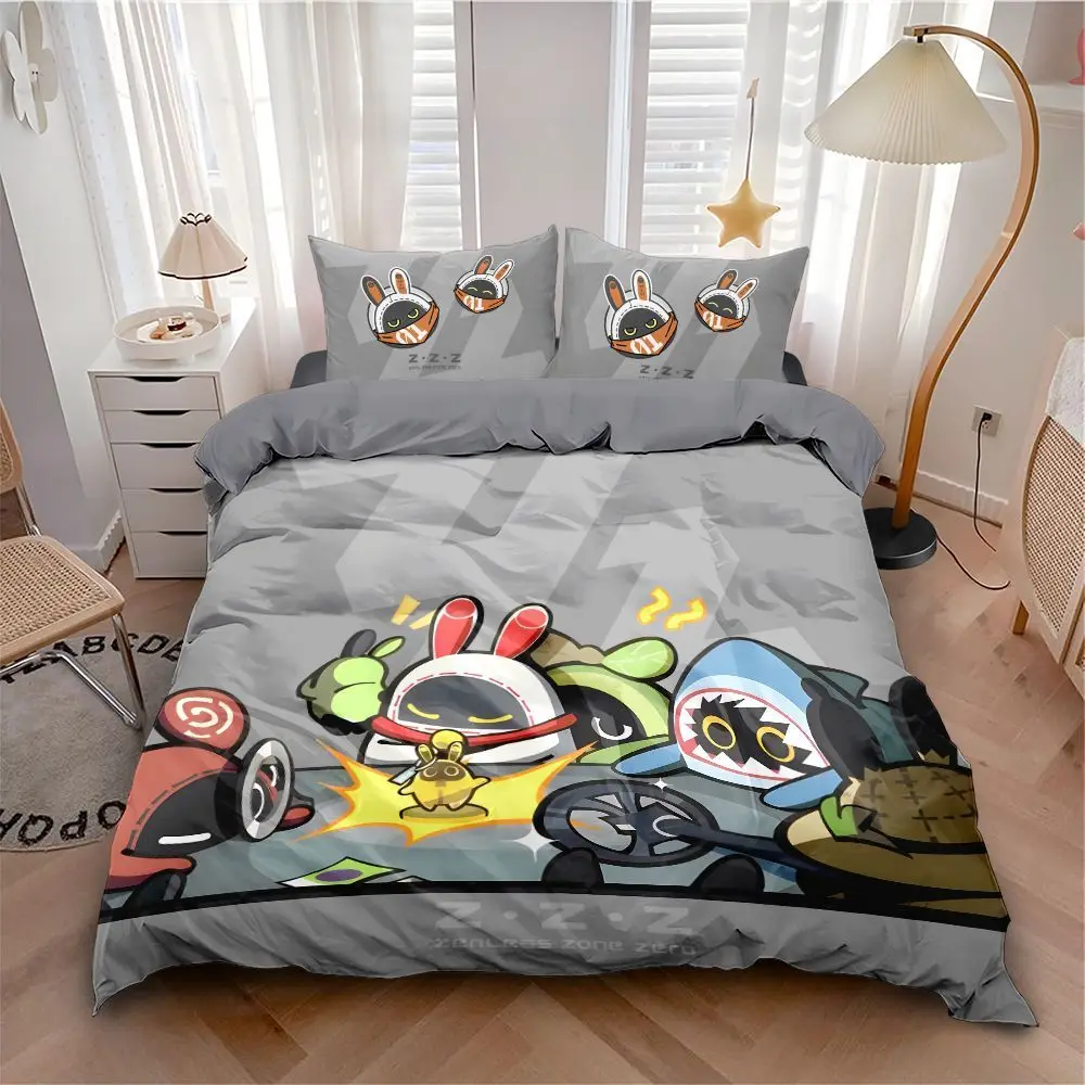 miHoYo Game Bangboo Four-Piece Set Zenless Zone Zero Bangboo Bed Sheet Duvet Cover Pillowcase Doujin Prop Cosplay Halloween Gift