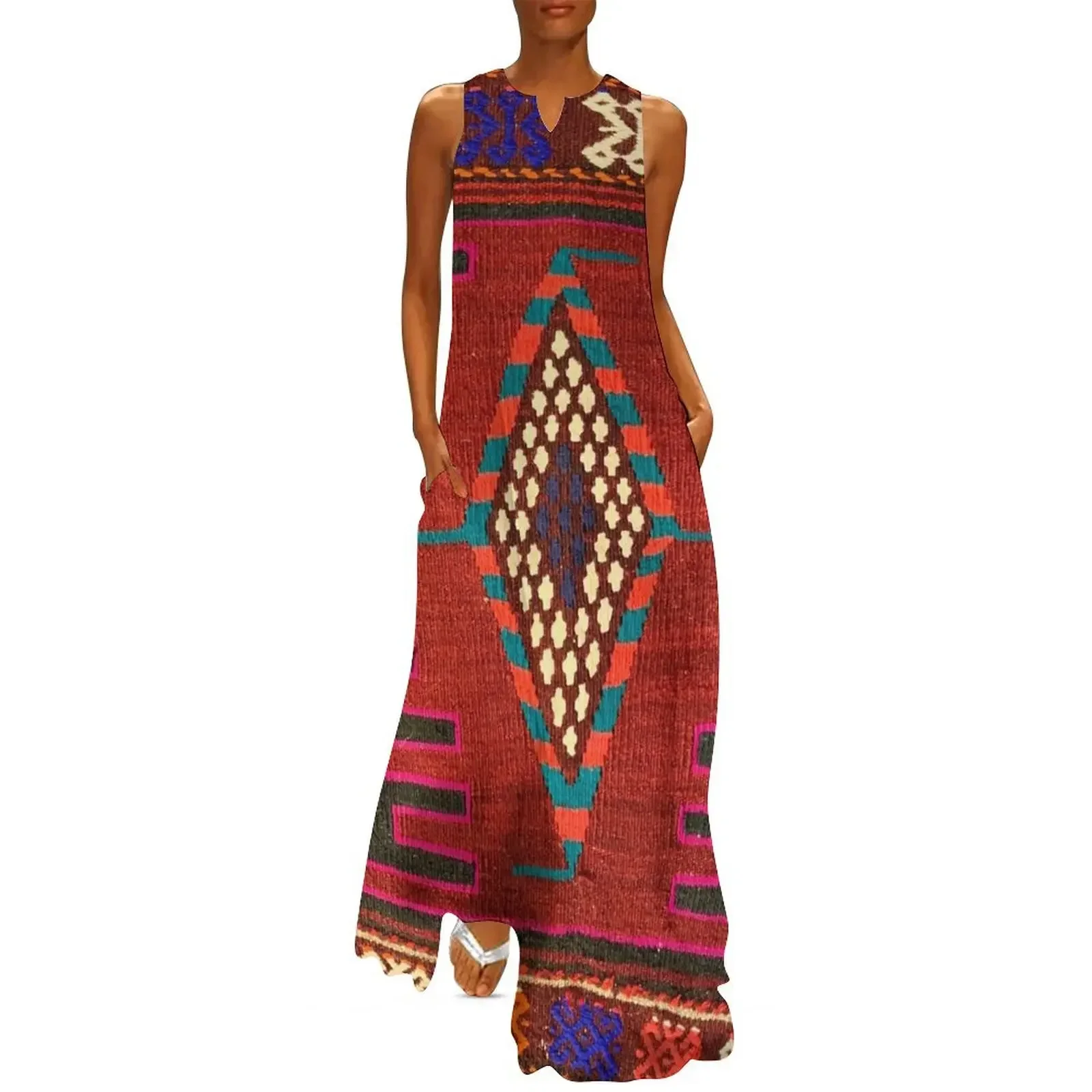 

Decorative Kilim, Navaho Weave, Woven Textile Long Dress wedding dresses for woman Casual dresses sexy dress prom dresses Dress