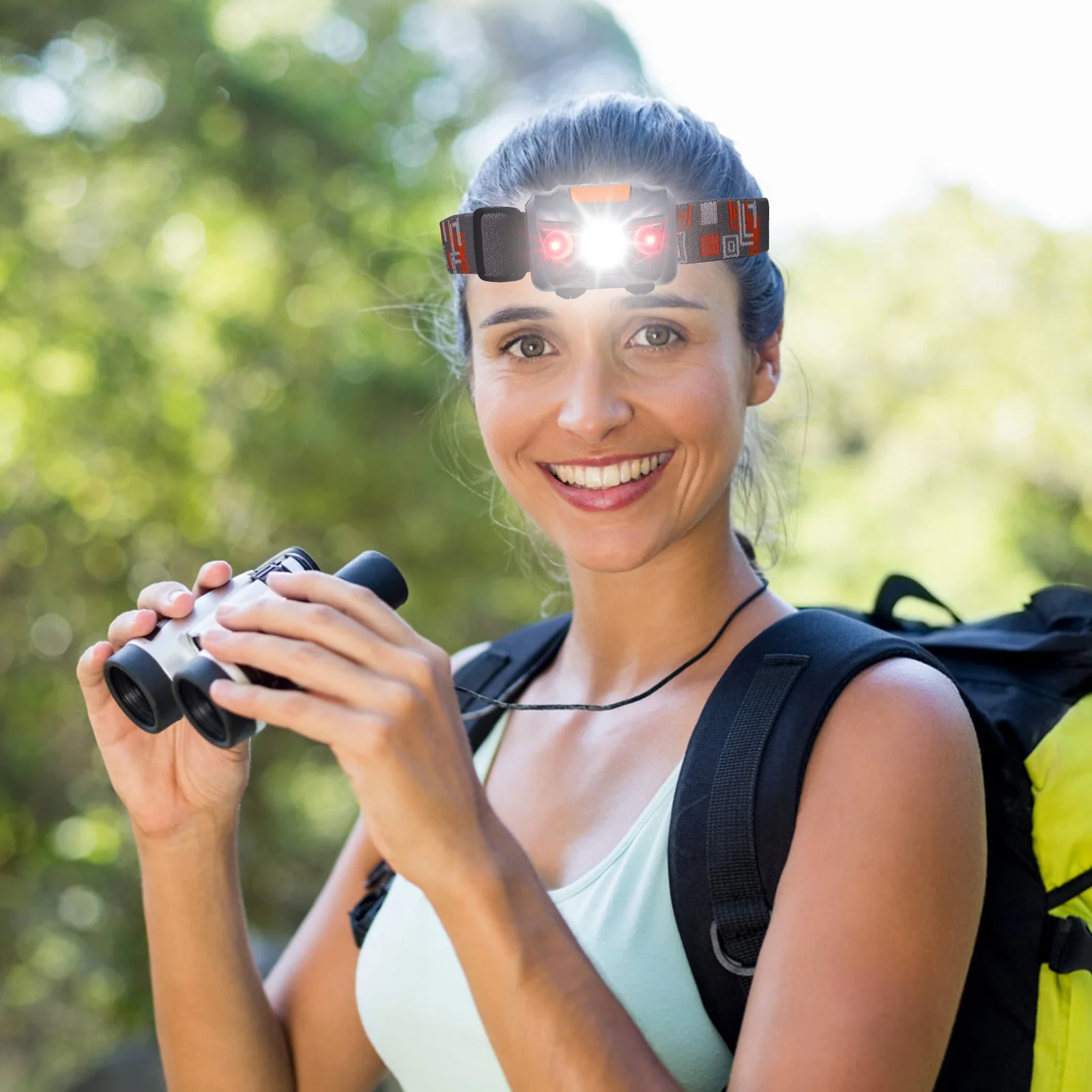 

1pcs Grey Mini Led Waterproof Adjustable Brightness Strobe Red White Safety Lamp For Outdoor Riding Camping Visual