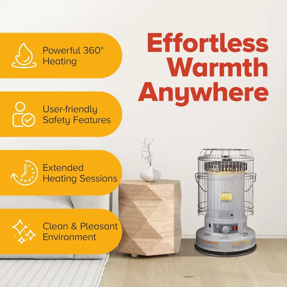 Comfort Glow Indoor  Convection Heater, 23,800 BTUs, Grey - KW-24J