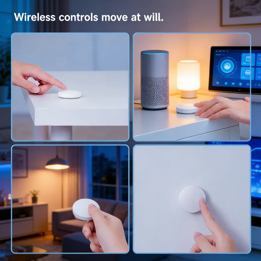 Tuya Zigbee Smart-Szenenschalter, Druckknopf-Fernbedienung, Drahtlose Automatisierung, Mehrfach-Szenen-Auslöser, Unterstützt Alexa und Google Voice – Detail 9