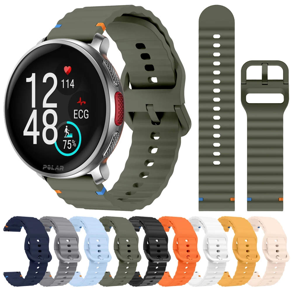 Correa de silicona de 20mm y 22mm para Polar Vantage V3 M3/M2/M Grit X Pro Titan, pulsera deportiva para Polar Ignite 3 2 Unite Pacer