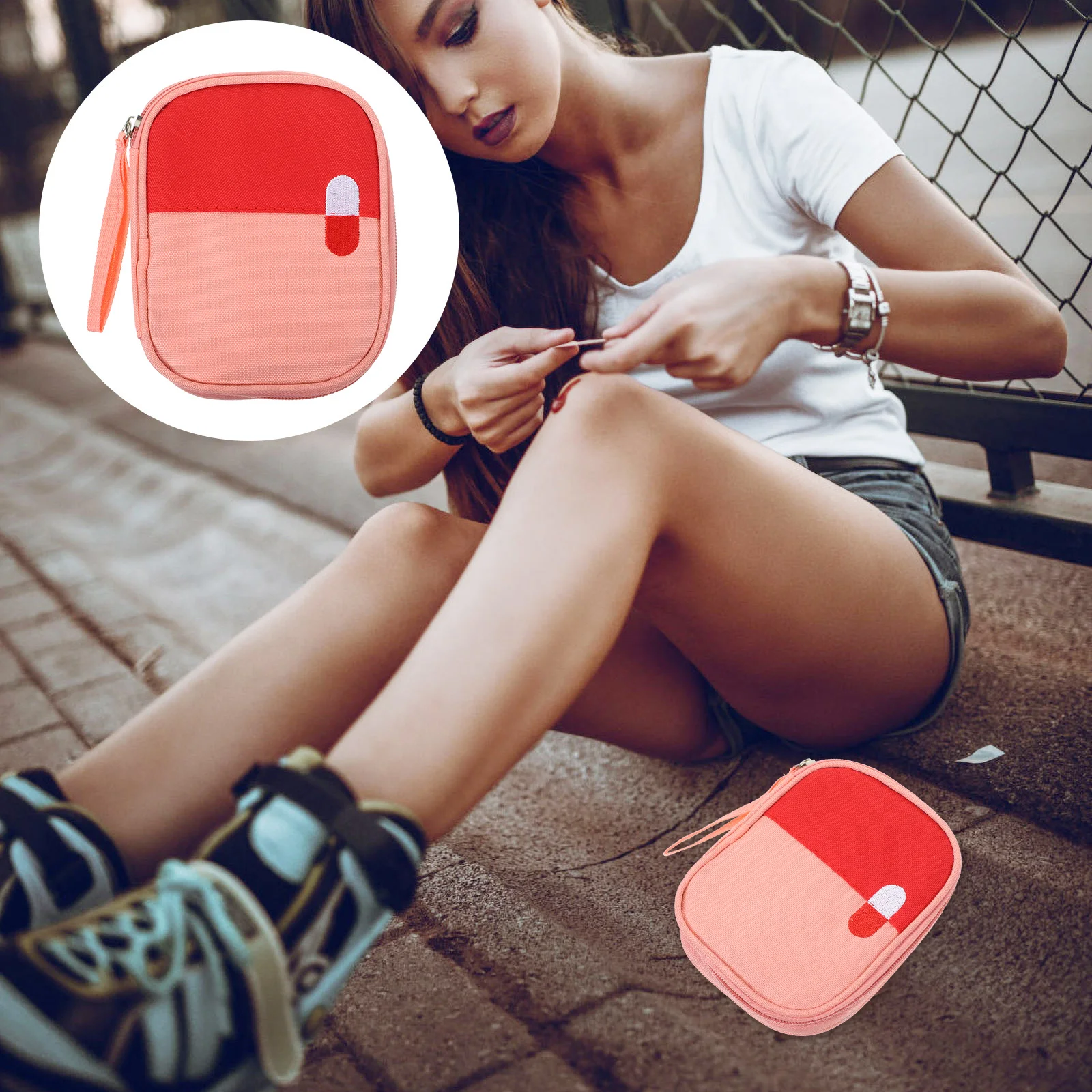 حقيبة إسعافات أولية من قماش أكسفورد، حقيبة بسحاب، منظم تخزين محمول للمشي لمسافات طويلة والتخييم والسفر والاستخدام المنزلي في حالات الطوارئ #1