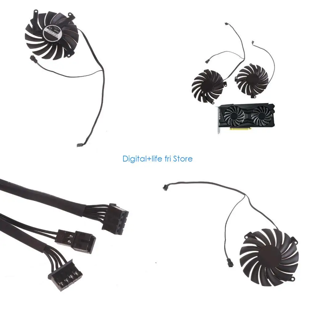 E06D Graphics Card Cooling Fan for INNO3D GeForce RTX3070 LHR 8GB TWINX2 BlackGold