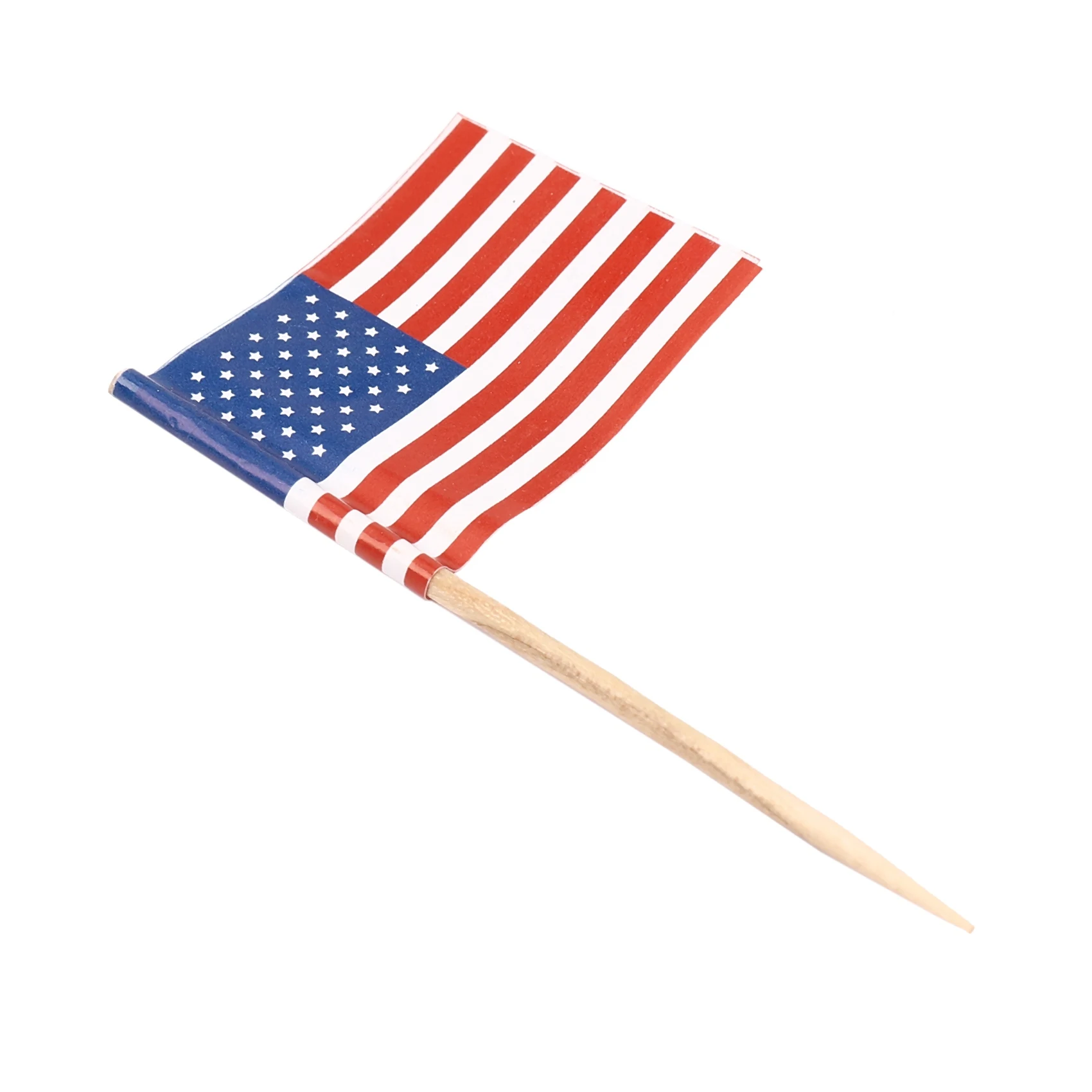 Bandeira americana Toothpicks para Party, Mini Food Picks, Cupcake Decoração, Sanduíche, 100