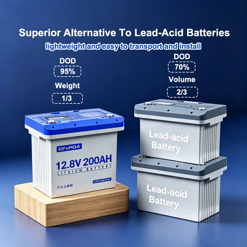 Anern LiFePO4 Battery 12V 100Ah/200Ah/300Ah 3840Wh IP65 Solar RV Backup Power Lightweight for Camping Outdoor RV Energy Storage