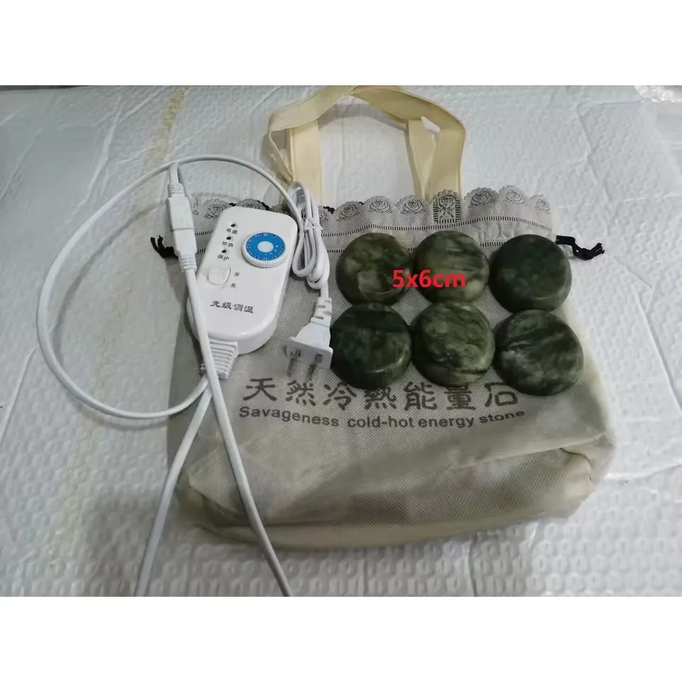 Adjustable/constant Temperature Natural Energy Massage Stones Heater Bag/with 8pcs or 16pcs Cold Hot Spa Rock Lava Stone Sets