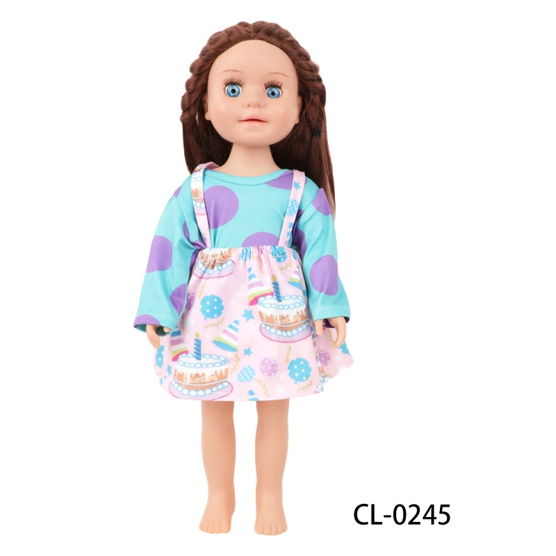 Conjunto de ropa de muñeca americana de 18 pulgadas, monos, ropa deportiva, traje bonito de dibujos animados para bebé recién nacido y OG de 43cm, juguete para regalo