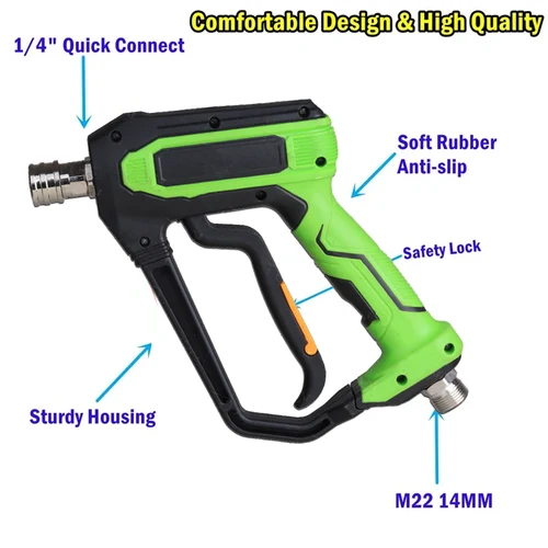 Imagen 2 del producto Pistola de agua de limpieza de alta presión para Karcher Bosch Lavor 4000psi M22 G1/4 para arandelas eléctricas profesionales de alta presión