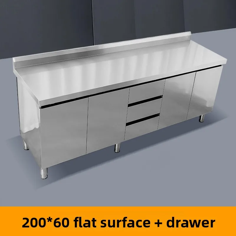 Custom stainless steel kitchen cabinets with scratch-resistant countertops and workbenches.