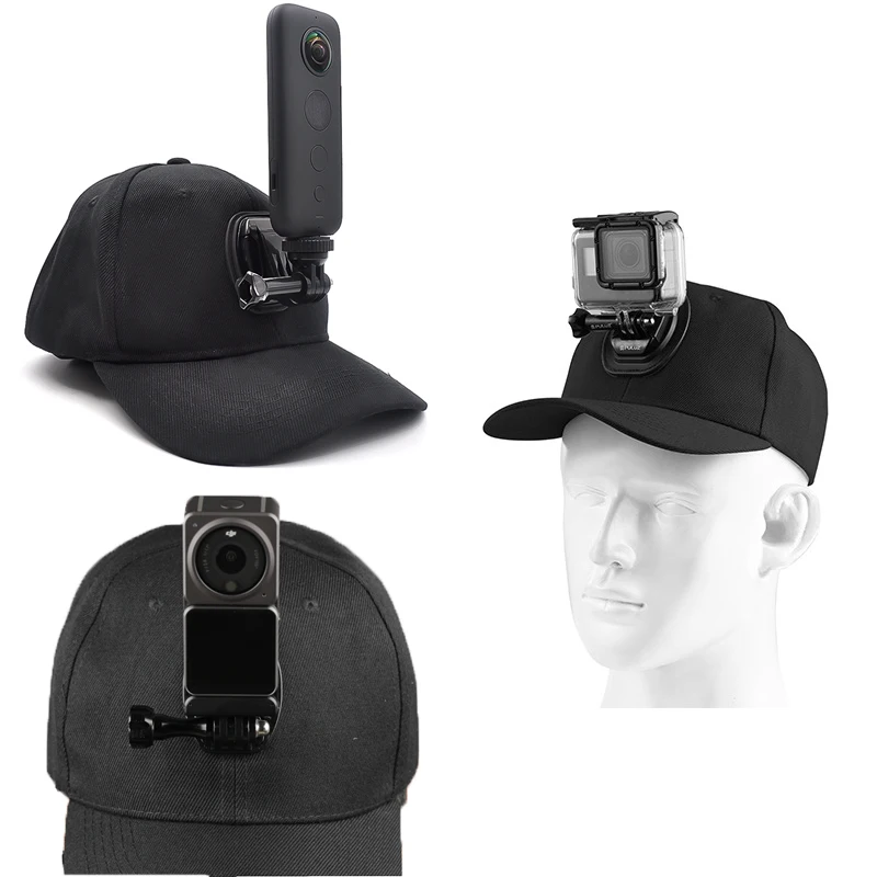 5 in 1 sports camera accessories Head Hat Sunshade cap base screw 1/4 adapter for gopro 11 10 9  5 / dji action 2 / 1 / Insta360