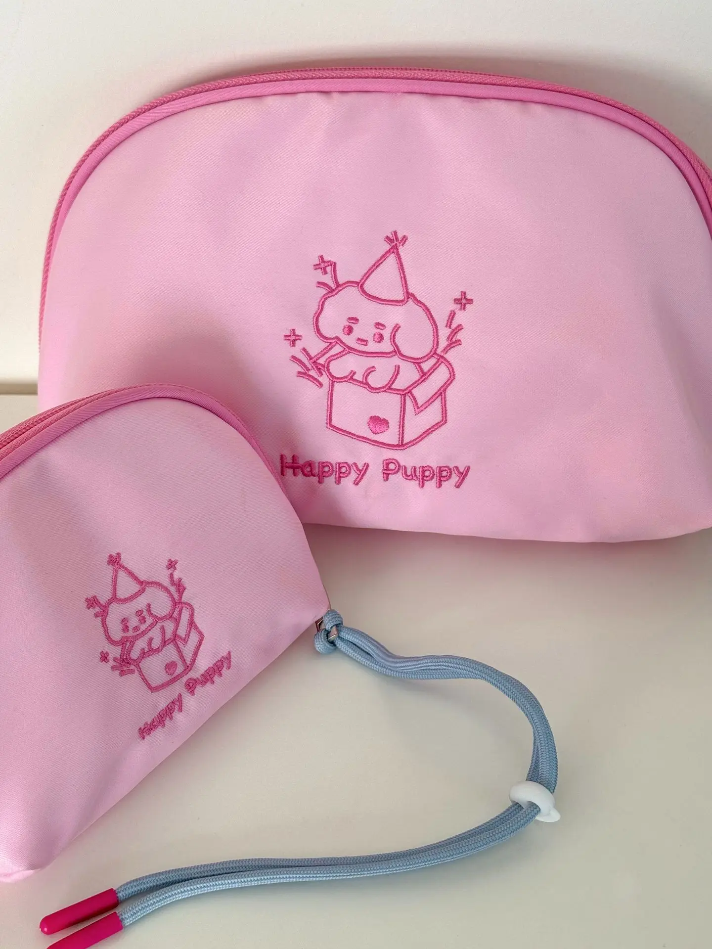Large-capacity underwear storage bag happy puppy makeup bag macaron ins minimalist style