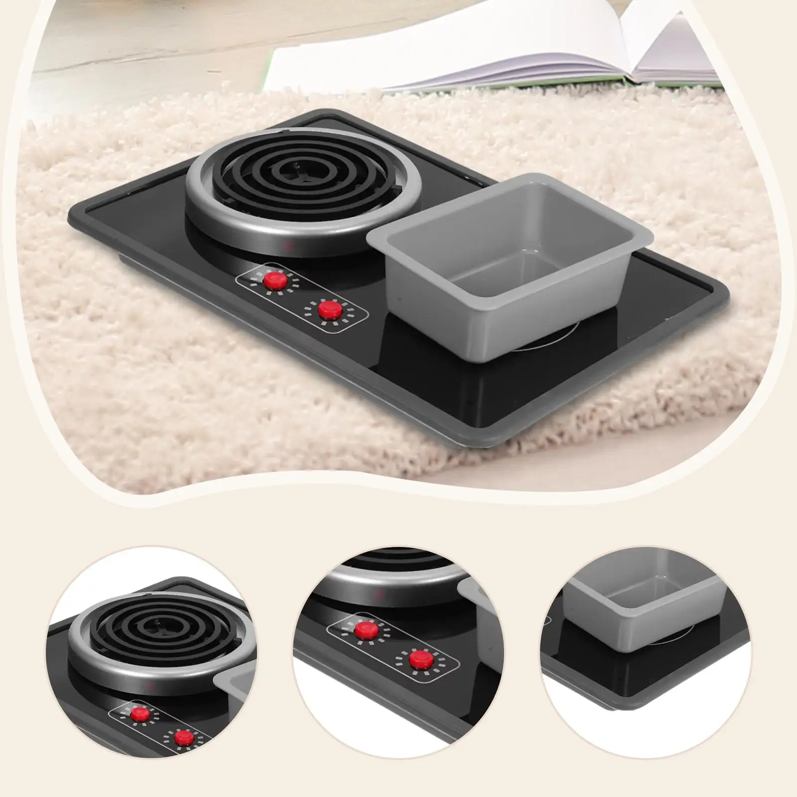 어린이 주방 놀이용 스토브 장난감, 조명과 소리 기능 포함, 실제 요리 도구처럼 보이는 역할놀이 학습 장난감, 남아 여아용