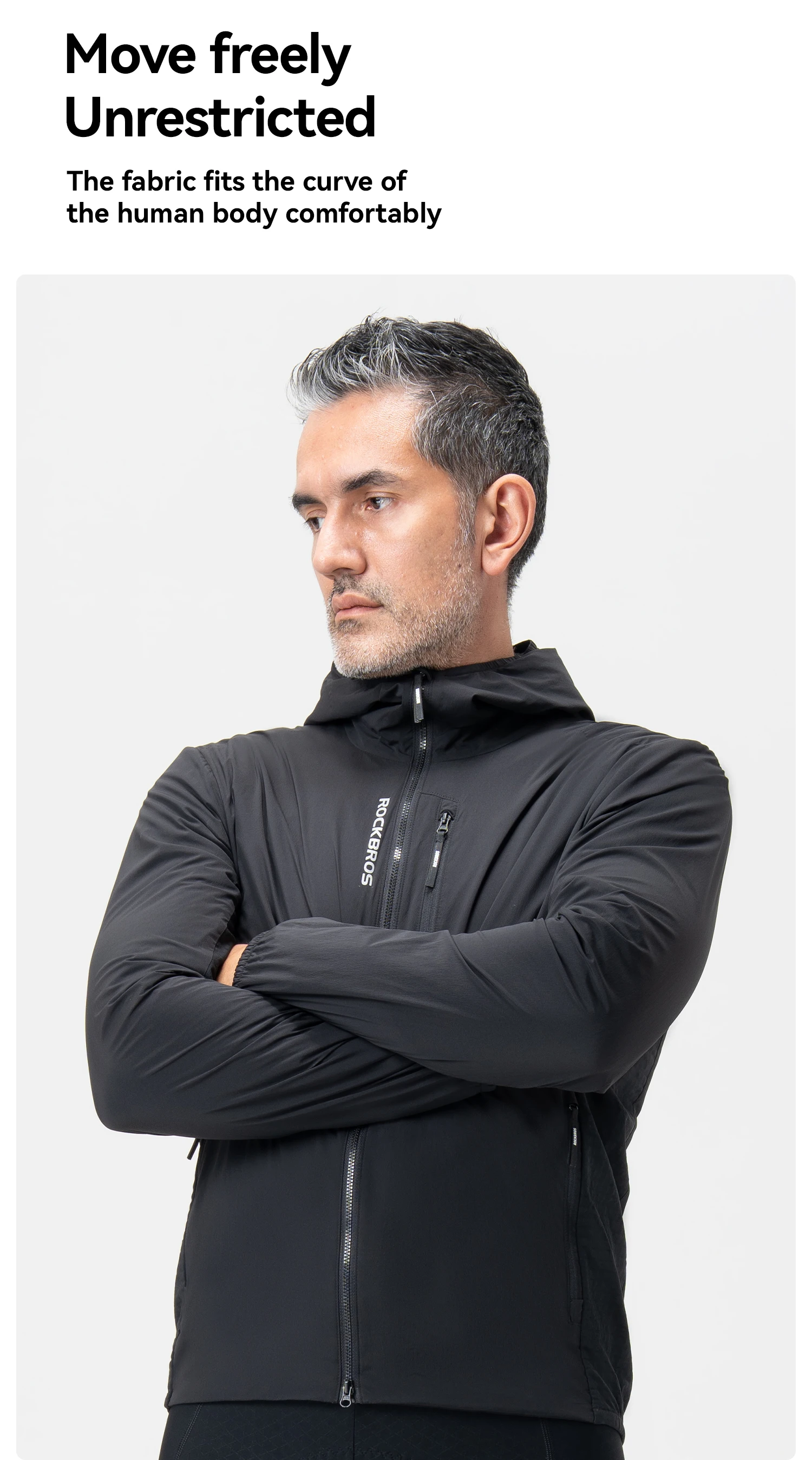 ROCKBROS Fahrradjacke Doppellagig Warm Winter Thermo-Fleece Verschleißfeste Kleidung Langarm mit Tasche Winddicht – Detail 6