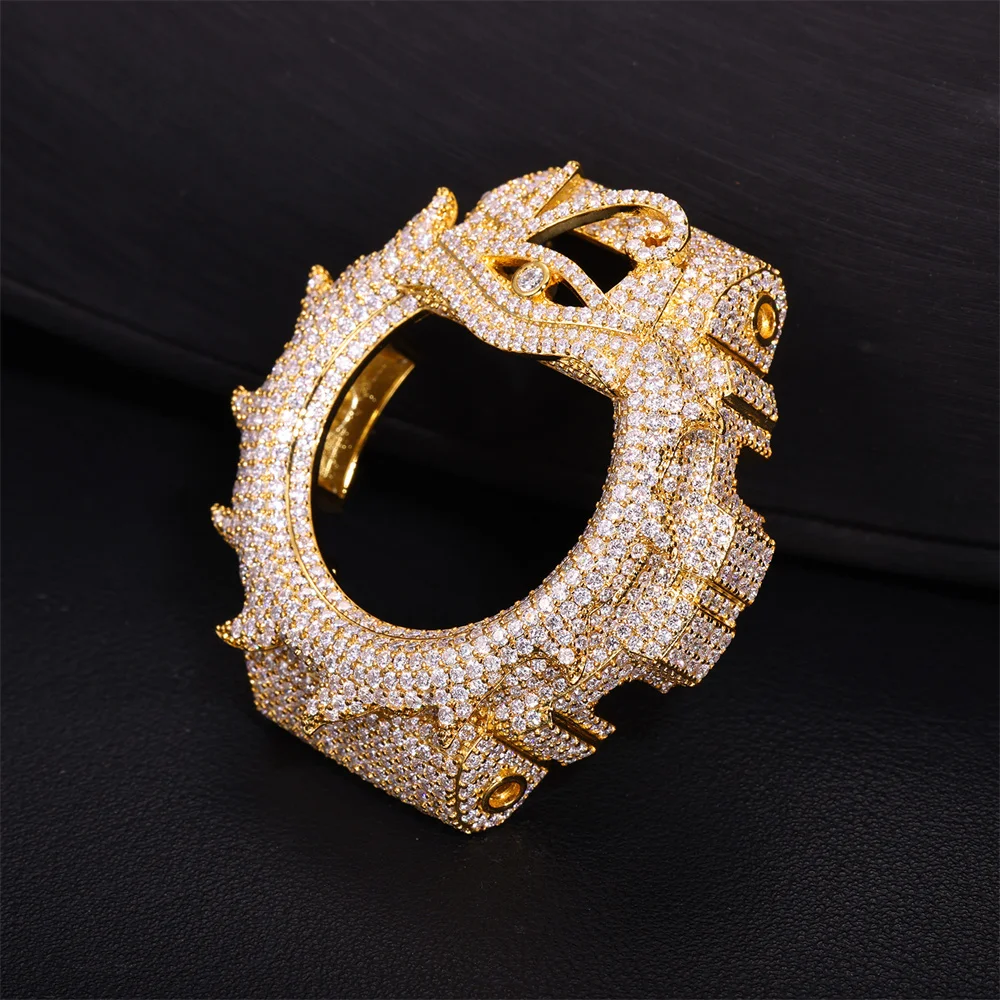 Blingminer Eye Moissanite Watch Case For CAS** DW6900RL-1AC Can Pass Diamonds Tester Brass With GRA Wrist Diamond Case Free Shi view 4