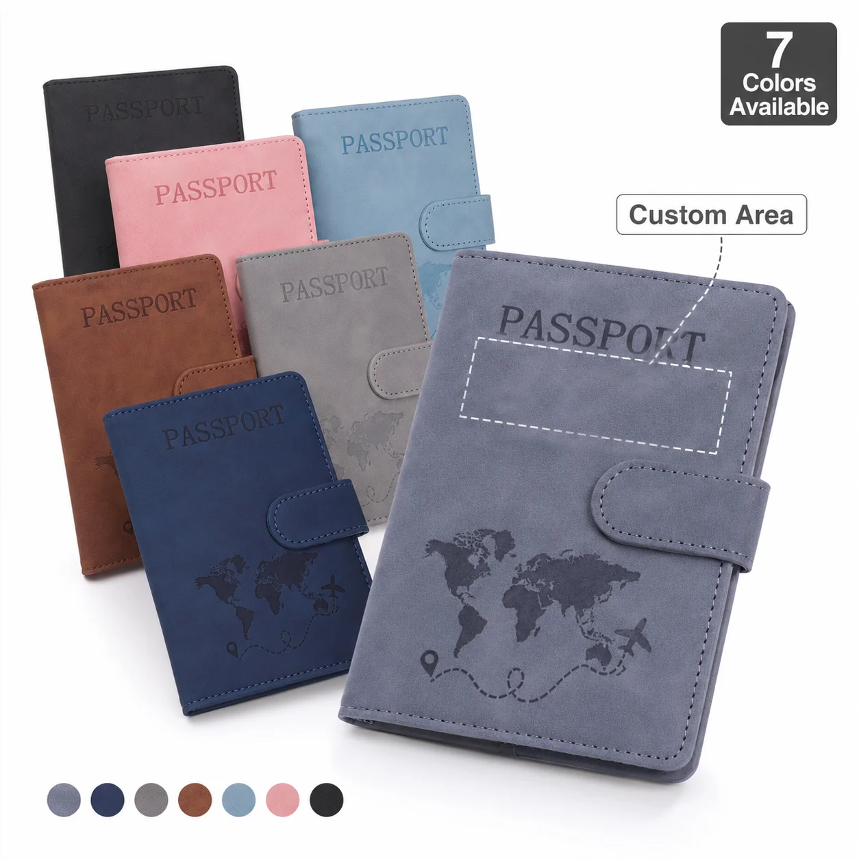 Porte-cartes d'identité en cuir personnalisé, étui de passeport personnalisé, adresse et numéro de téléphone gravés au laser, sac de passeport pratique pour les voyages