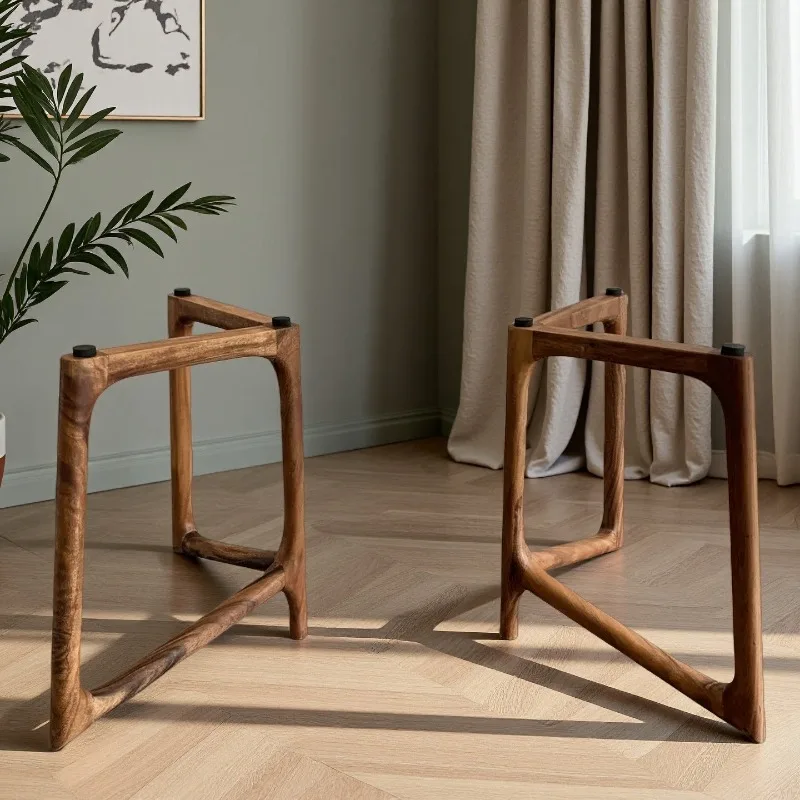 Solid Wood Butterfly Shape Table Legs Artistic Edge Desk Support Coffee Table Bracket Raw Timber Stand for Furniture Decoration
