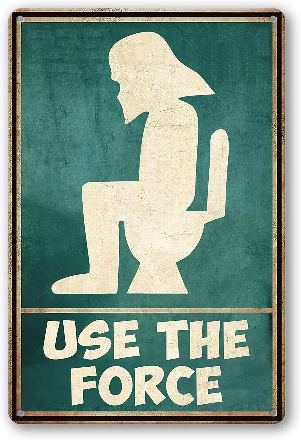 Funny Bathroom Wall Art Decor Use The Force Humor Retro Toilet Sign Vintage Metal Tin Signs For Home Restroom Wc Bar Decor