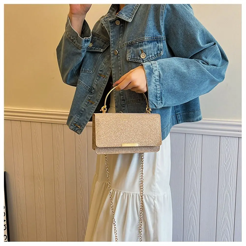 Fashion Bright Silk Shoulder Bags Chain Handbags Crossobdy Bag Women Female