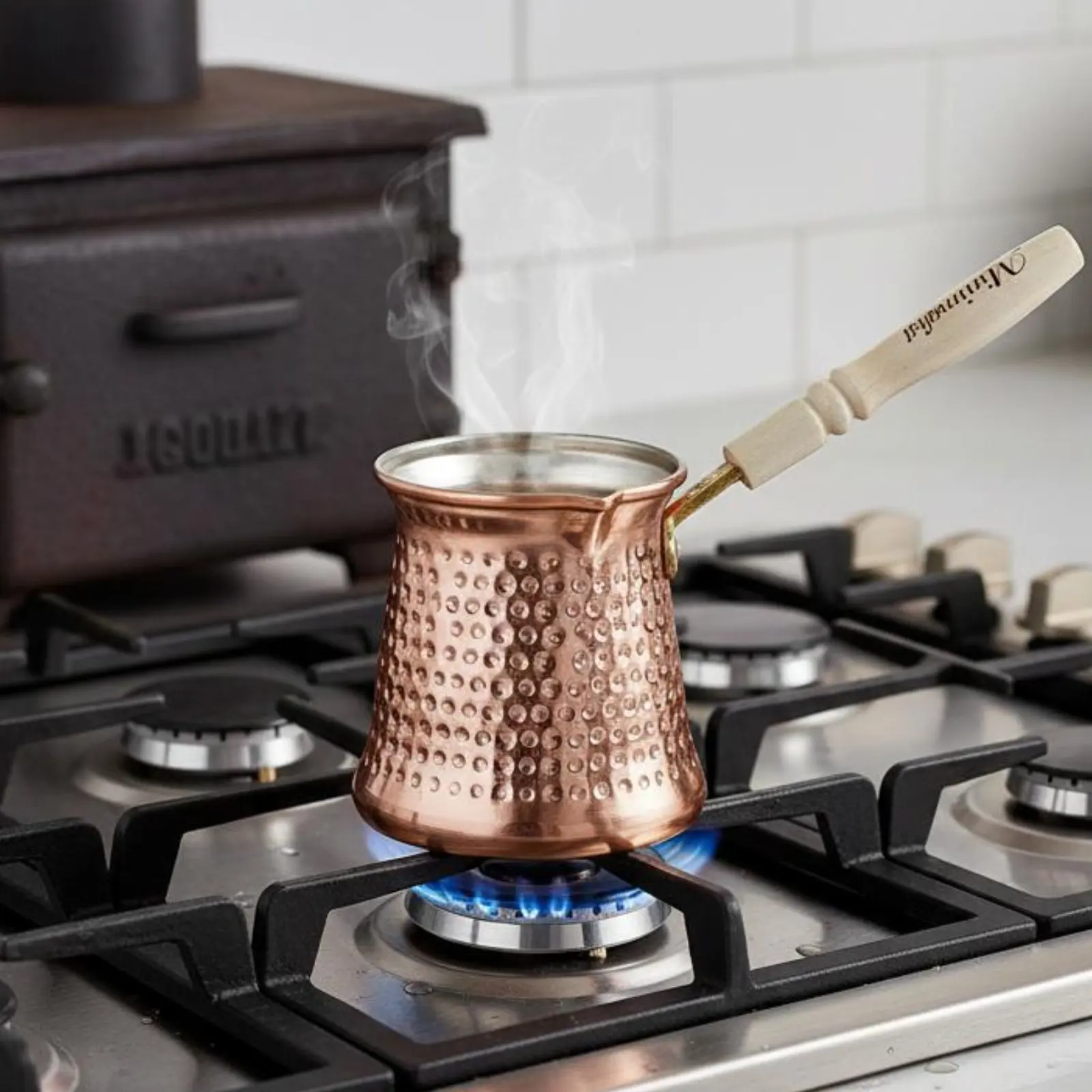 Turkish Coffee Pot Thickened Frame Cezve Arabic Cezve Versatile Greek Briki Accurate Pouring Spout for Camping